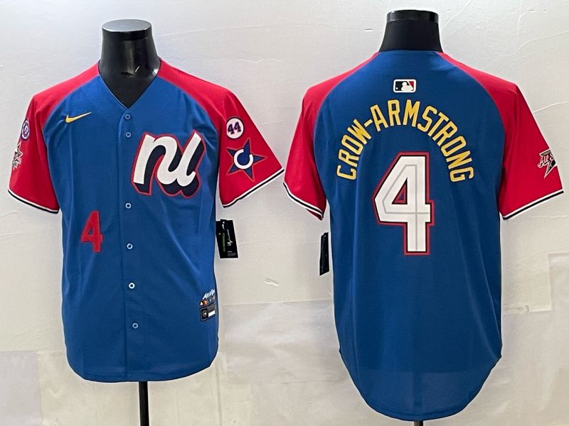 Men Chicago Cubs #4 Crow-Armstrong Blue red All star 2025 Nike MLB Jersey style 02